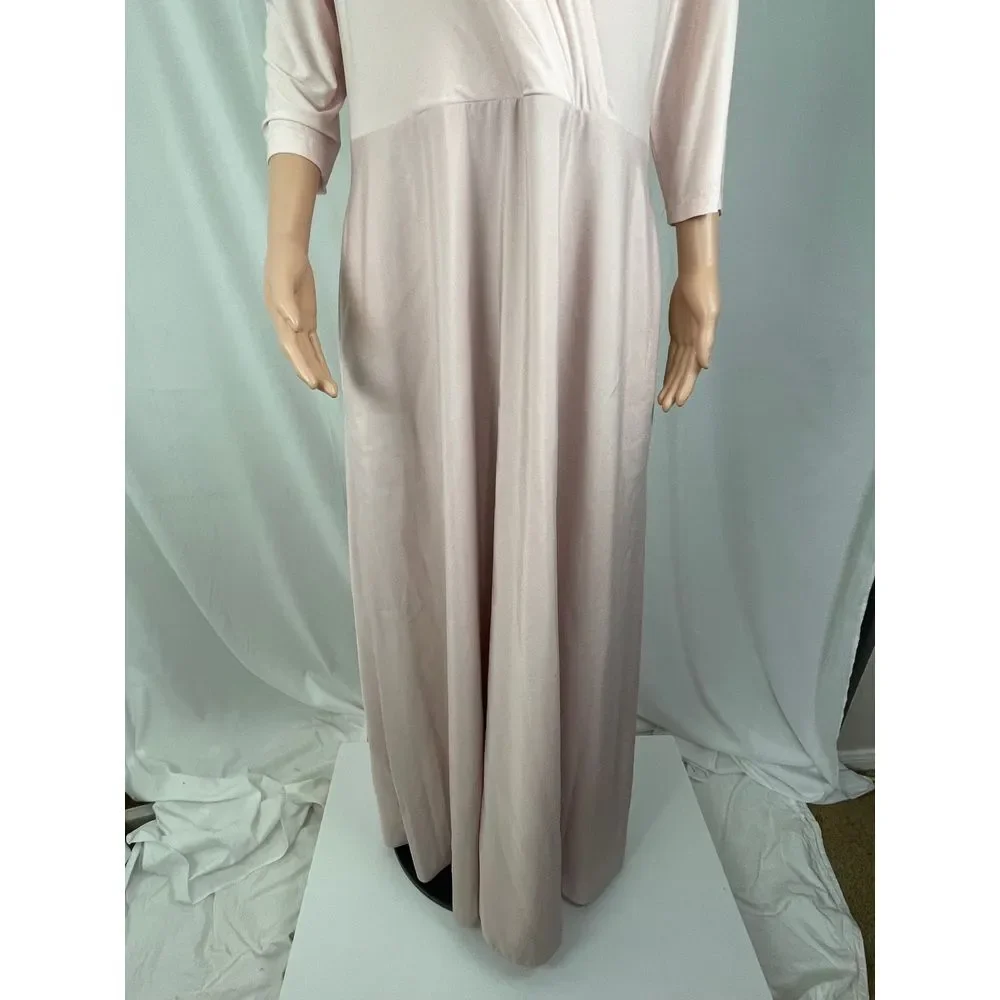 Alfred Sung size XL soft mauve ballet pink v neck fit & flare dress, ballet core - Picture 7 of 12